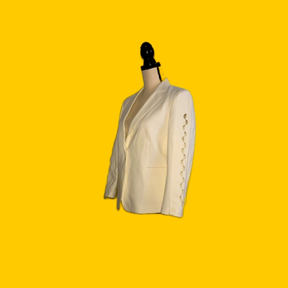 🟠 Akris punto 🟠 scalloped sleeves+back notched lapel blazer